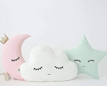 Cute Cloud Moon Star Cot Cushion - Pack of 3