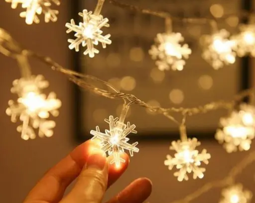 Christmas Decor Snow Flakes String Lights