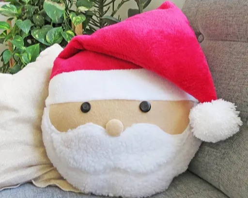 Santa Claus With Beard & Cap Soft Stuffed Plush Cushion Pillow