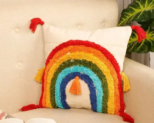 Rainbow Tufted Cushion Cover 1 pc