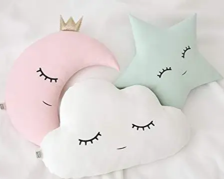 Cute Cloud Moon Star Cot Cushion - Pack of 3