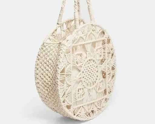 Boho Macrame Cotton Round Side Hand bag for Women