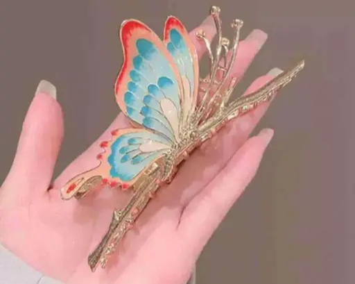 Metal Butterfly Hair Clip for Women (Pack of 1)