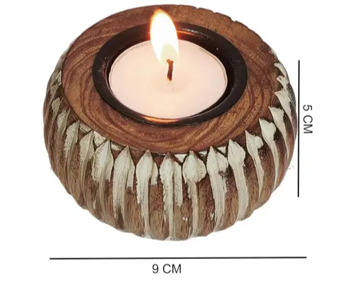 Wooden Candle Stand - Mango Wood